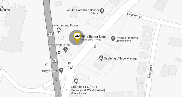 Map of Will's baber Shop Location